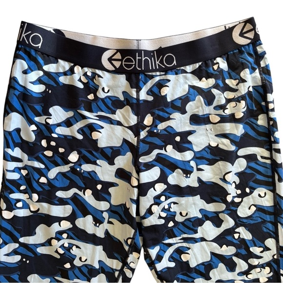 Ethika Women’s Printed Blue Pull On Legging XL Stretch Soft Modal Yoga Workout - Picture 2 of 4